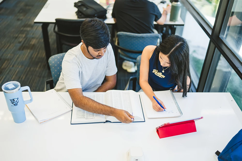 FIU undergraduate students studying