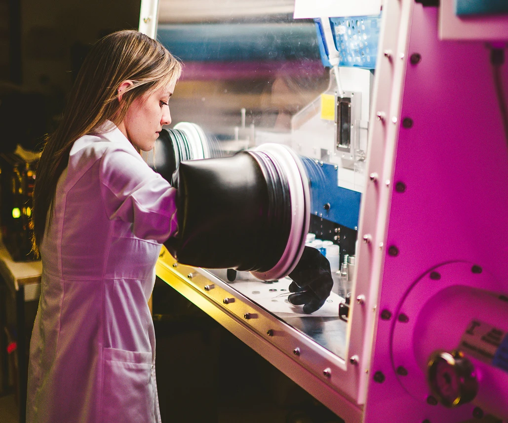 Biomedical engineering student in the lab