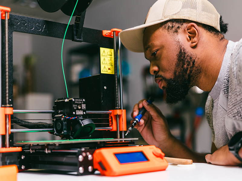 FIU engineering student in the lab