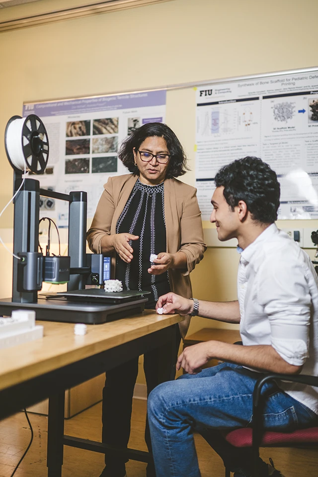 Anamika Prasas and FIU Student