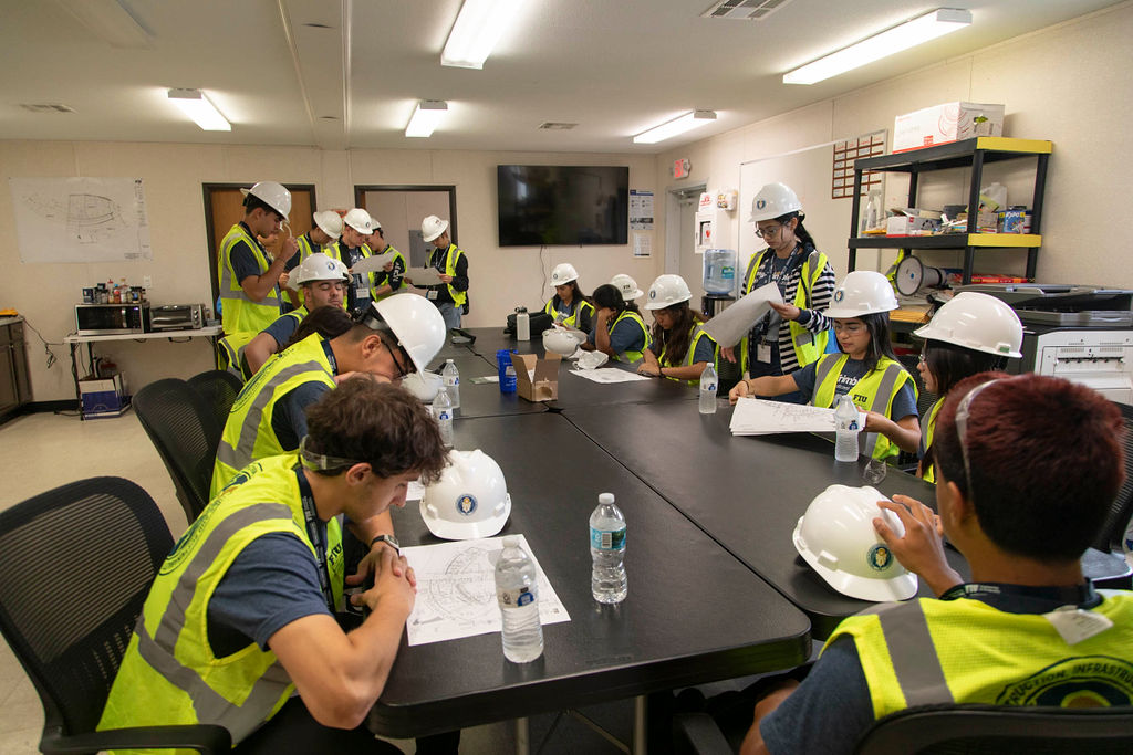 Trimble Boot Camp students prep for an on-site tour