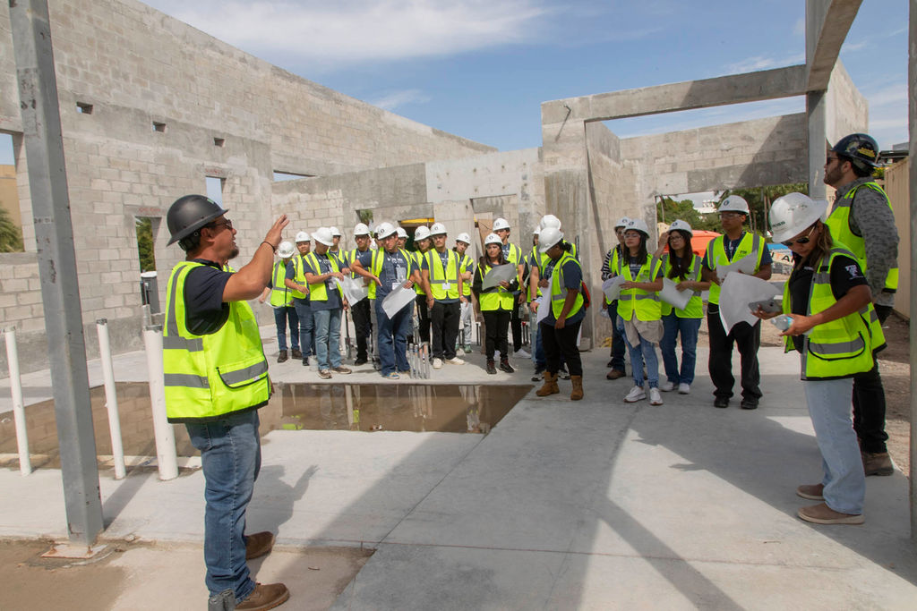 Trimble Boot Camp students on an on-site tour