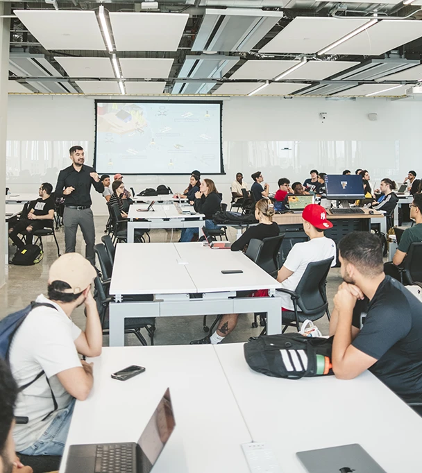 FIU students attend a computer science class in the Innovation 1 building.