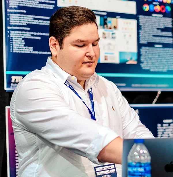 Computer science student at the 2024 Engineering Senior Showcase