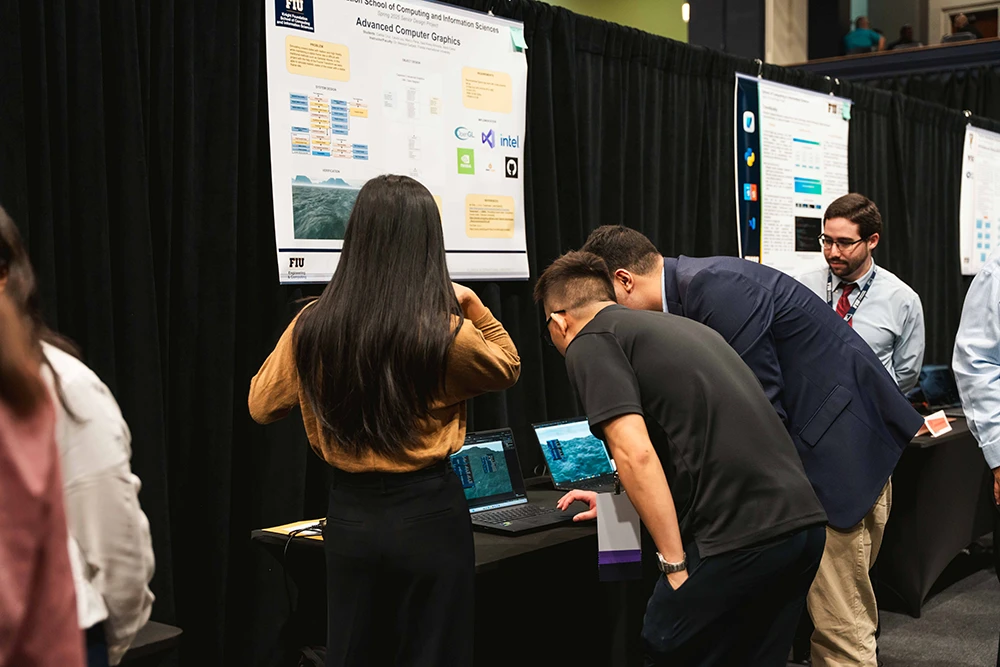 FIU students at the CEC Senior Design Showcase