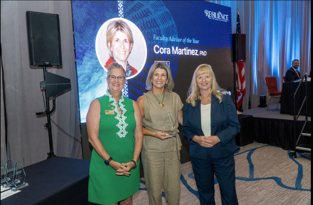 Cora Martinez reciepient of the Factuly Advisor of the Year Award
