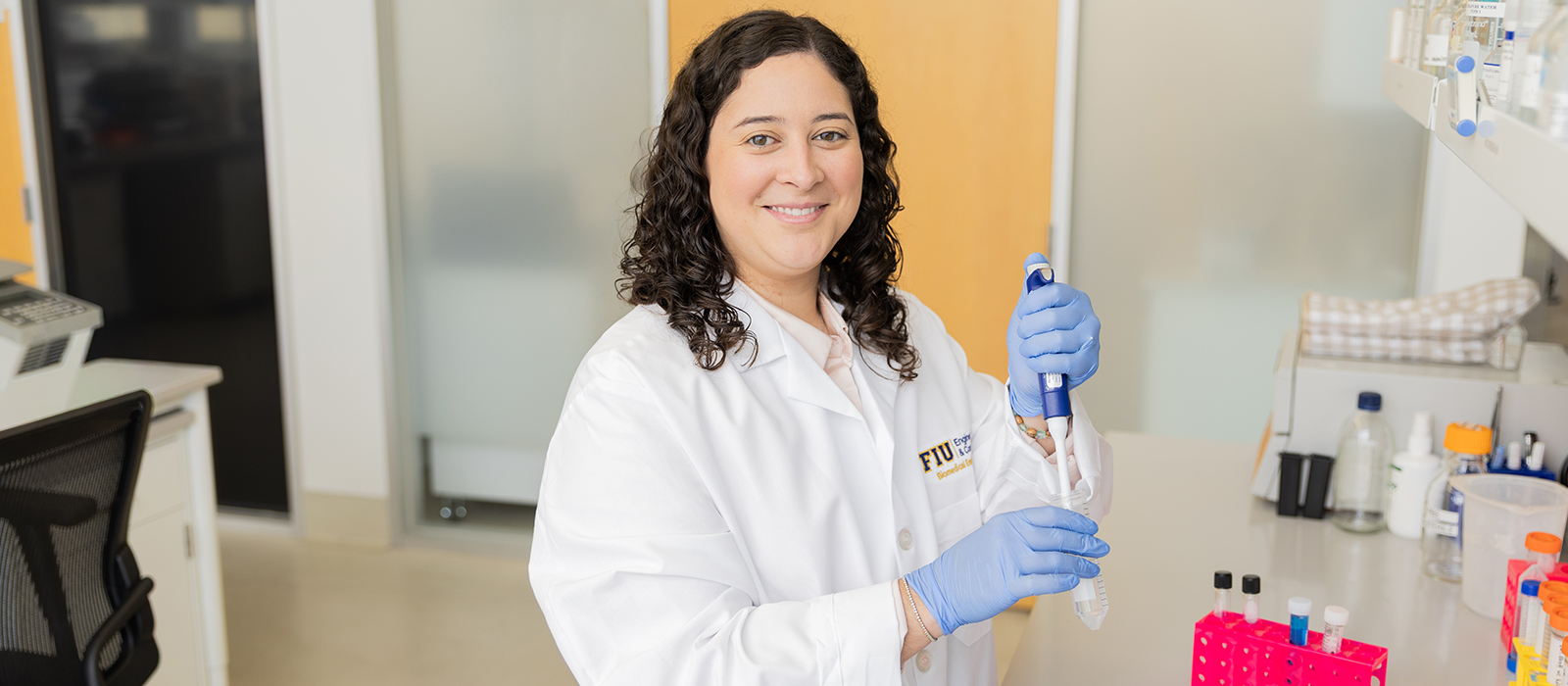 Brittany Gonzalez in the lab.