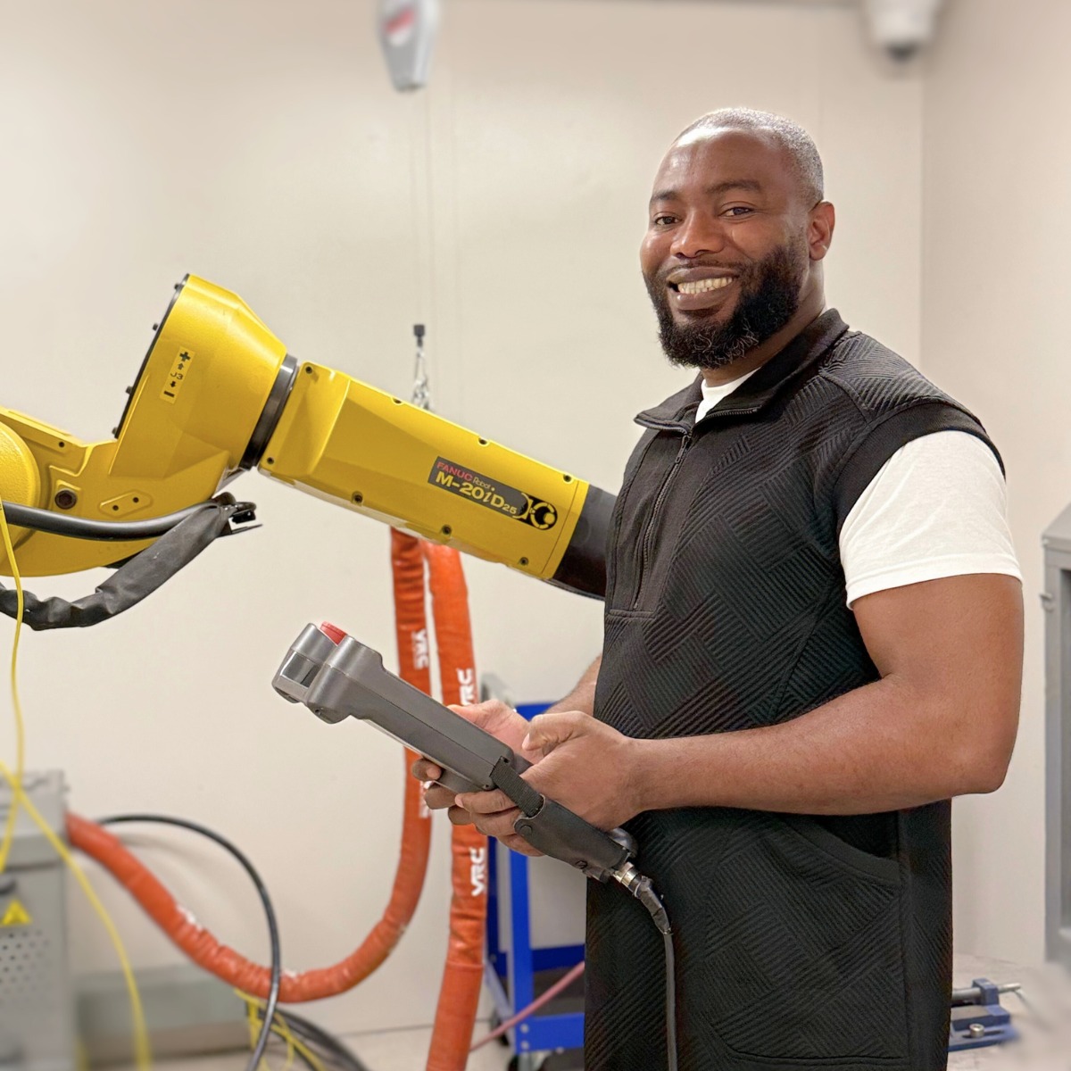 Suleiman Muktari in a materials lab.