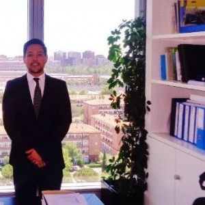 Then-intern Cuenca in his Madrid office