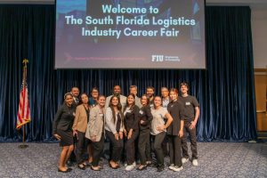 Staff and students at Logistics Industry Career Fair